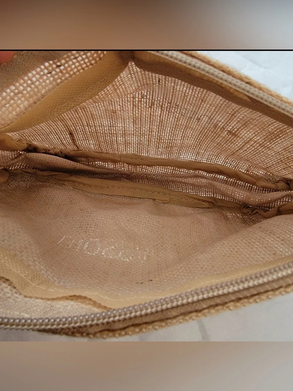 FREE WITH MAKEUP PURCHASE! Biossance Beige Canvas Cosmetic Zippered Bag Pouch